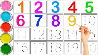 123456789 Counting  Write amp Read Numbers 1 to 20 For Kids  Learning Numbers amp Colors [upl. by Noslien]