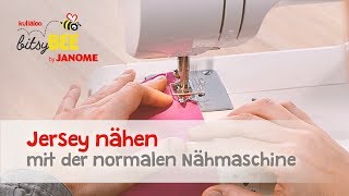 Jersey nähen mit der normalen Nähmaschine [upl. by Necila]