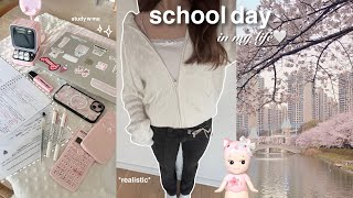 a realistic school day in my life come w me to school grwm studying📓 [upl. by Mansfield479]