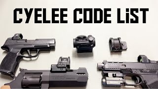 Cyelee Optic Code List [upl. by Arathorn]