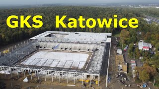 Budowa stadionu GKS Katowice październik 2023 [upl. by Haliled647]