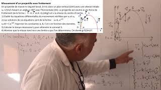 Mouvement dun projectile avec frottement [upl. by Grimona]