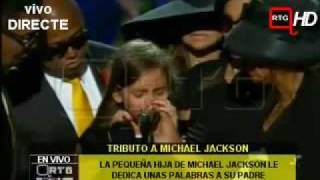 HIJA DE MICHAEL JACKSON EN LA CEREMONIA FUNEBRE DE SU PADRE [upl. by Ives427]