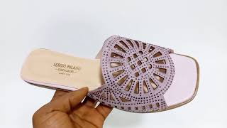 Alvinia Lilac Studded Suede Leather Women Slippers [upl. by Dessma]