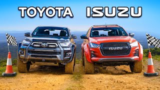 Toyota Hilux vs Isuzu DMAX ¡RETO OFFROAD [upl. by Enialehs]