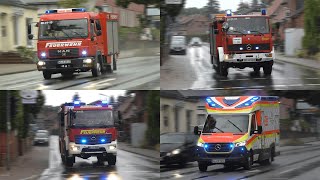 Starkregenzelle über Salzhausen Einsatzfahrten Feuerwehr und Rettungsdienst in Salzhausen [upl. by Peck]