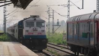 Diesel Power led YeshwantpurBikaner Express Overtaking Slowpoke Ranakpur Express [upl. by Darsie51]