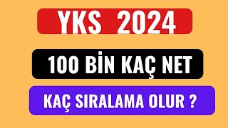 ÜNİVERSİTE YKS 2024 100 BİN KAÇ NET KAÇ SIRALAMA OLUR [upl. by Sihon835]