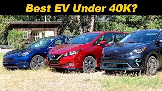 Model 3 vs Leaf vs Niro EV  The Newest quotBudgetquot EVs Compared [upl. by Naj]