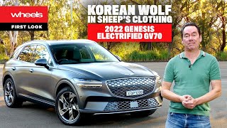 2022 Genesis Electrified GV70 review  Wheels Australia [upl. by Kenon]