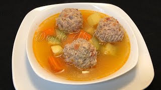 Como hacer ALBONDIGAS EN CALDO Suaves y Jugosas  DESDE MI COCINA by Lizzy [upl. by Dodi]