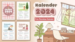 Cara Membuat Kalender di Canva  Kalender 2024 [upl. by Seuqramed721]