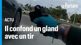 ÉtatsUnis  un gland tombe sur sa voiture le policier vide son chargeur sur un suspect [upl. by Esinyl]