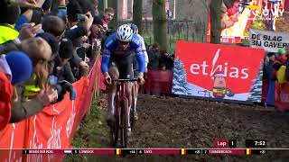 Van der Poel in EPIC Cyclocross battle with Van Aert and Pidcock  Gavere highlights [upl. by Libyc925]