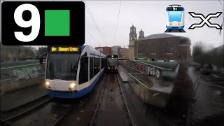 🚊 GVB Amsterdam Tramlijn 9 Cabinerit Diemen Sniep  Centraal Station Drivers view POV 2017 [upl. by Sible]