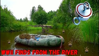 WWII FINDS FROM THE RIVER NEAR LENINGRAD  WWII METAL DETECTING [upl. by Cenac457]