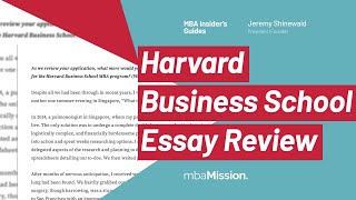 Harvard Business School Essay Sample  HBS MBA Essay Example [upl. by Castora334]