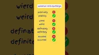 Commonly Misspelled Words in English amp How to Spell Them Correctlyshorts ashortaday ytshorts [upl. by Arahs]