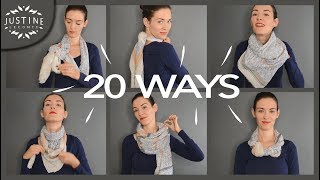 20 ways to wear a scarf  howto tips  Justine Leconte [upl. by Nyrac894]