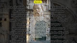 ✅Socrate  citation décryptée ✅ 💯quotJe sais que je ne sais rienquot citation citations socrates ✅ [upl. by Zenas]