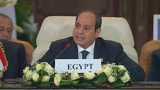 Egypts President Sisi rejects quotforced displacement of Palestiniansquot and quotexodus to Sinaiquot  AFP [upl. by Troy]