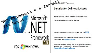 How To Install Microsoft Net Framework 48 in Windows 7  Fix error installing [upl. by Veradi]