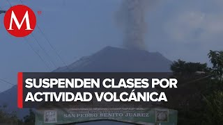 Suspenden clases presenciales en 40 municipios ante actividad del Popocatépetl en Puebla [upl. by Notloc]