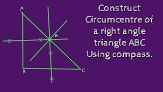 How to construct circumcentre of a right angle triangle shsirclasses [upl. by Henden]