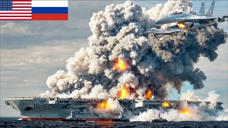 TODAY Russian aircraft carrier carrying dozens of North Korean ammunition sunk by US [upl. by Bondy]