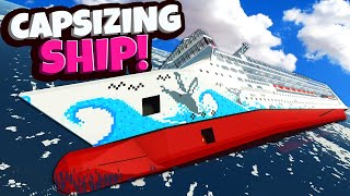 Cruise Ship Capsizes in High Waves in Stormworks Sinking Ship Survival [upl. by Riti]