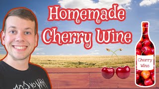 Making Home Made Cherry Wine  1 gal How To winemaking homebrew [upl. by Lemmor]