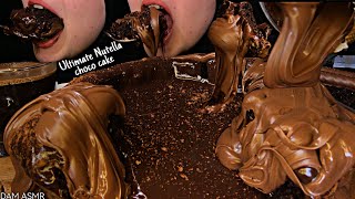 🍫ASMR ULTIMATE NUTELLA CHOCO GANACHE LAVA FUDGY CAKE누텔라 초콜릿 용암 케이크ヌテラチョコレート溶岩ケーキ花生酱 巧克力熔岩蛋糕MUKBANG [upl. by Nancey]