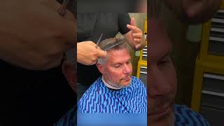 Scissor Cut The Top of Mens Hair for Flow barber barberingeducation [upl. by Anastasie203]