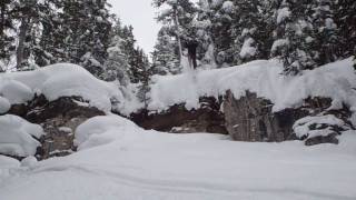 Vail Backcountry Skiing in Mushroom Bowl  Ski Cliff Jump [upl. by Aneeles740]