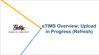 Update in Progress to eTIMS  TallyHelp [upl. by Procora]