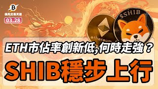 ETH市佔率創新低，何時走強？ SHIB穩步上行！！以太坊 行情分析  0328 疾風交易天團  btc eth gft coin bnb busd 數字貨幣 加密貨幣 [upl. by Adniram]