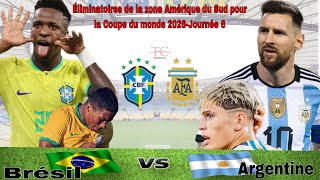 Brazil vs Argentina  Éliminatoires pour la coupe du monde 2026  Journée 6  Stade Maracanã🇧🇷🇦🇷 [upl. by Nahej]