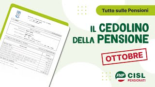 Cedolino pensione di ottobre 2024 le informazioni utili [upl. by Jaquenetta802]