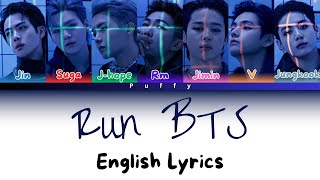 BTS  Run BTS English Lyrics Color Coded Lyrics [upl. by Crompton]