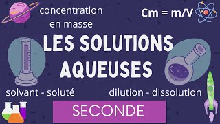 Solutions Aqueuses  soluté solvant concentration dissolution dilution  Seconde Physique Chimie [upl. by Nilrem]