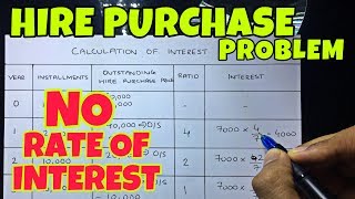 5 Hire Purchase  Problem 3  When Rate of Interest is not Given By Saheb Academy [upl. by Buttaro10]