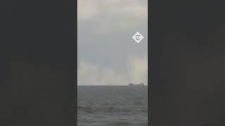 Fire rips through cargo ship on North Sea [upl. by Khalin386]