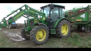 Kopanie ziemniaków 2016  2x John Deere  Wuhlmaus  New Holland [upl. by Savina639]