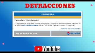 consulta pago de detracciones  SUNAT 2024 NUEVA FORMA [upl. by Nyllek]