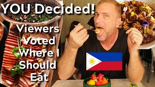 MASSIVE FILIPINO FOOD TOUR In Manila You voted where I should eat [upl. by Narcho]