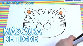 Cómo dibujar una máscara de tigre Disfraces para niños [upl. by Northington]