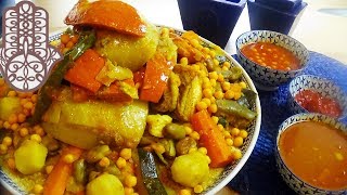 Couscous Marocain à la viande et légumes sans couscoussier Prêt en 35 min [upl. by Anneis844]