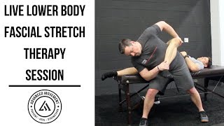 Live Fascial Stretch Therapy Session  Lower Body Complex Hips Low Back Glutes and Legs [upl. by Bara]