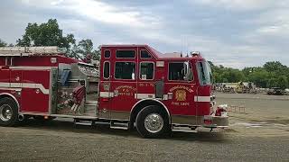 Morganville fire department engine 28376 at Monmouth county Fair firefighter competition [upl. by Fabozzi]