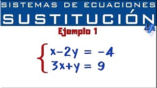 Sistemas de ecuaciones lineales 2x2  Método de Sustitución  Ejemplo 1 [upl. by Juliet406]